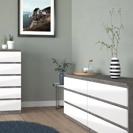 Buy Naia Wide Chest of 6 Drawers: Functionality and Fashion, 6 from Furnituretta