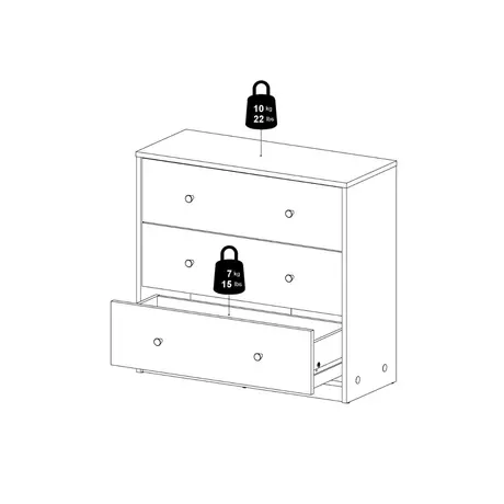 Buy Modern White Chest of 3 Drawers for Stylish Storage, 11 from Furnituretta
