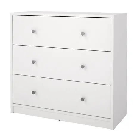 Buy Modern White Chest of 3 Drawers for Stylish Storage, 4 from Furnituretta