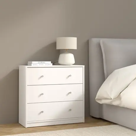 Buy Modern White Chest of 3 Drawers for Stylish Storage, 3 from Furnituretta