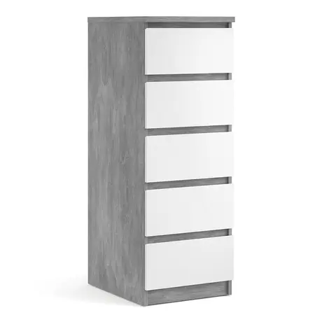 Buy Maximize Space with Naia Narrow Chest in Concrete & White from Furnituretta