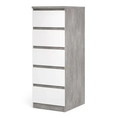 Buy Maximize Space with Naia Narrow Chest in Concrete & White, 3 from Furnituretta
