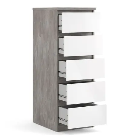 Buy Maximize Space with Naia Narrow Chest in Concrete & White, 4 from Furnituretta