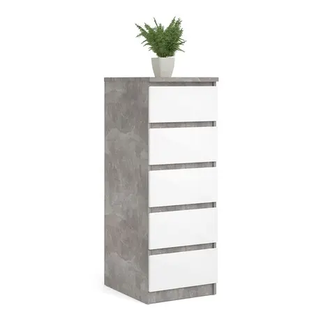 Buy Maximize Space with Naia Narrow Chest in Concrete & White, 6 from Furnituretta