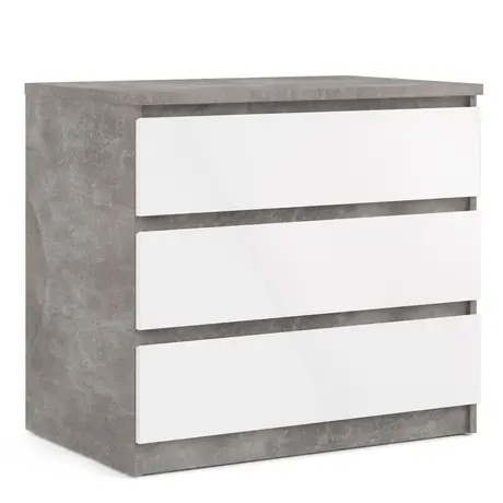 Buy Elegant Storage: Naia Chest of 3 Drawers in Gloss Finish from Furnituretta
