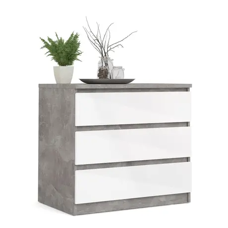 Buy Elegant Storage: Naia Chest of 3 Drawers in Gloss Finish, 6 from Furnituretta