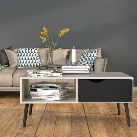 Buy Functional Oslo Coffee Table with Drawer and Shelf, 2 from Furnituretta
