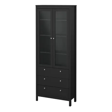 Buy Madrid Cabinet: Glass Doors and 3 Drawer Style, 4 from Furnituretta
