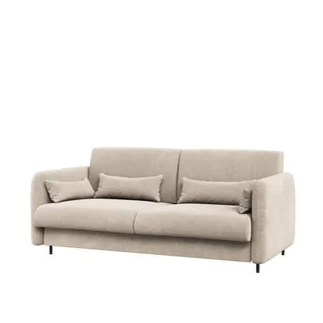 Buy BC-19 Upholstered Sofa For BC-12 Vertical Wall Bed Concept 160cm, Colour: Beige, Murphy Bed Colour: Grey Matt from Furnituretta