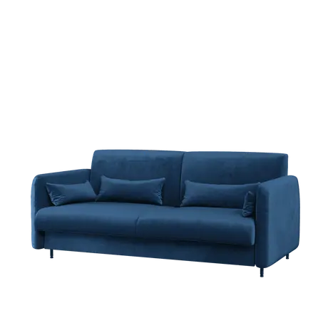 Buy BC-18 Upholstered Sofa For BC-01 Vertical Wall Bed Concept 140cm, Colour: Navy, Murphy Bed Colour: White Gloss from Furnituretta