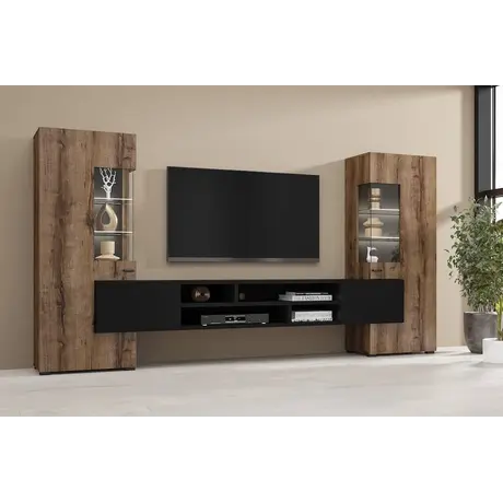 Buy Coby 10 Entertainment Unit Oak Monastery: Sleek & Functional, Colour: Oak Monastery, Item Width: 270, 8 from Furnituretta