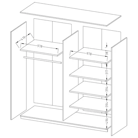 Buy Beta Sliding Door Wardrobe, Colour: Black Matt, Item Width: 180, 2 from Furnituretta