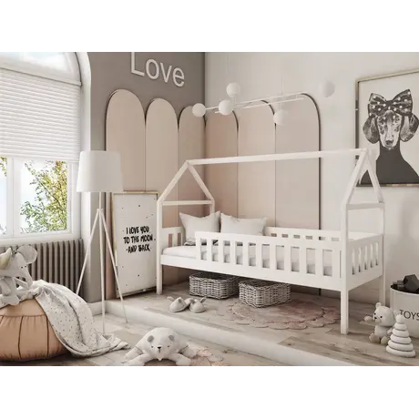 Buy Wooden Single Bed Domi, Colour: White, Mattresses: Foam Mattresses from Furnituretta