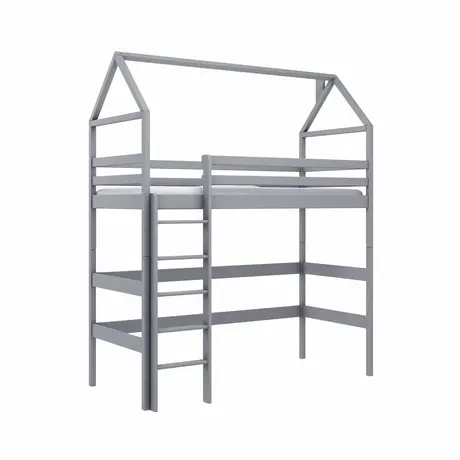 Buy Wooden Gloria Loft Bed – Space-Saving Style for Kids, Colour: Grey, Mattresses: Without Mattress, 4 from Furnituretta