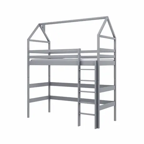 Buy Wooden Gloria Loft Bed – Space-Saving Style for Kids, Colour: Grey, Mattresses: Foam Mattress, 4 from Furnituretta