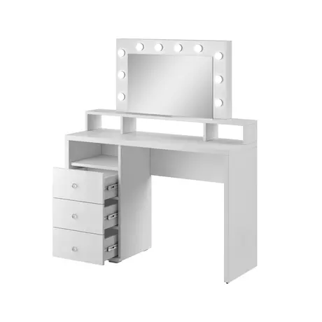 Buy Diva 49 Dressing Table with 3 Drawers and Mirror White, 2 from Furnituretta