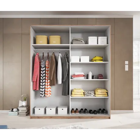 Buy Galaxy Sliding Door Wardrobe, Colour: White Matt, Item Width: 200, 3 from Furnituretta