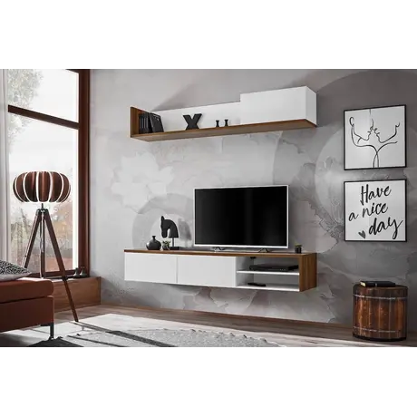 Buy Dallas TV Entertainment Unit, Colour: White, Item Width: 180 from Furnituretta