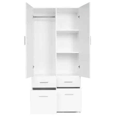 Buy Snow 03 Hinged Door Wardrobe 92cm, 2 from Furnituretta