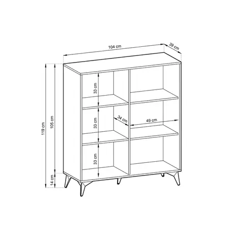 Buy Diamond Highboard Cabinet 104cm, 4 from Furnituretta
