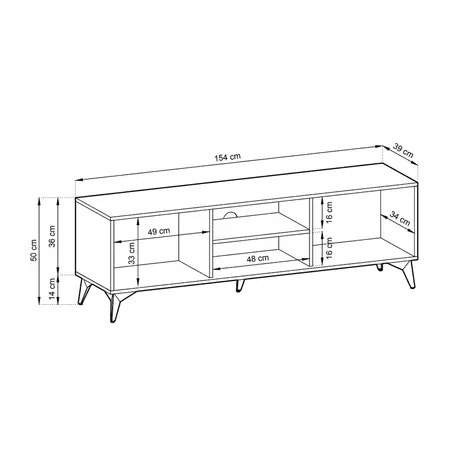 Buy Diamond TV Cabinet 154cm, 5 from Furnituretta