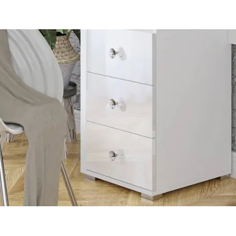 Buy Diva 49 Dressing Table with 3 Drawers and Mirror White, 4 from Furnituretta