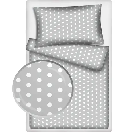 Buy Polka Dot Grey Duvet Cover Set – Soft Cotton Comfort, 3 from Furnituretta