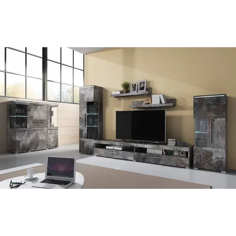 Buy India 05 Tall Display Cabinet, Colour: Schiefer, Item Width: 45, 3 from Furnituretta