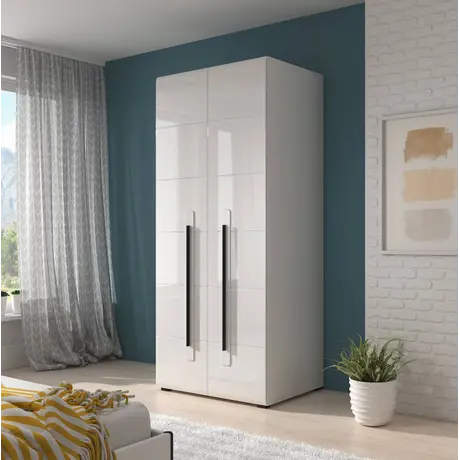 Buy Tulsa 18 - 2 Door Wardrobe 90cm, Colour: White Gloss, Item Width: 90, 3 from Furnituretta