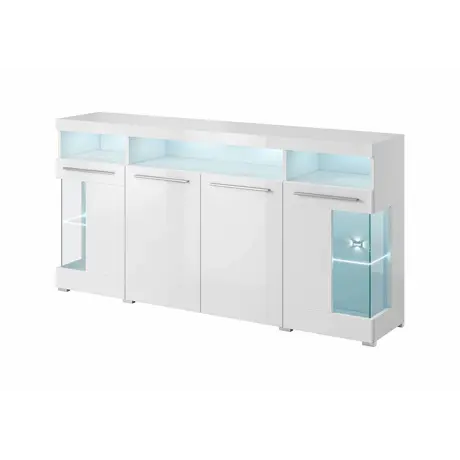 Buy India 42 Display Sideboard Cabinet, Colour: White, Item Width: 182 from Furnituretta