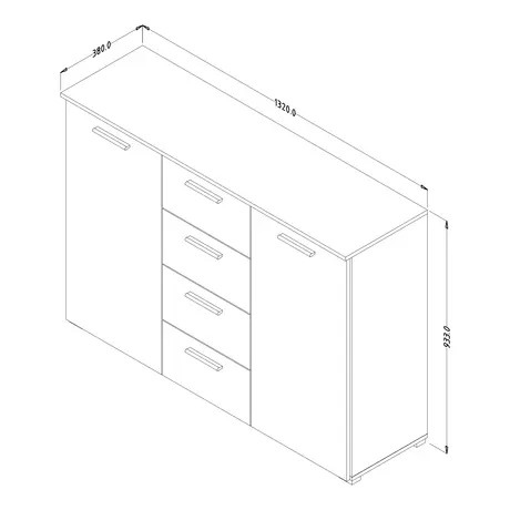 Buy Beta Sideboard Cabinet, 3 from Furnituretta