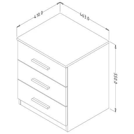 Buy Beta Bedside Cabinet, 3 from Furnituretta