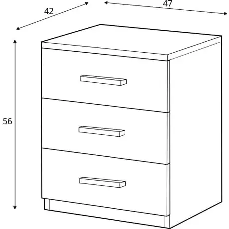Buy Galaxy Bedside Table, 3 from Furnituretta