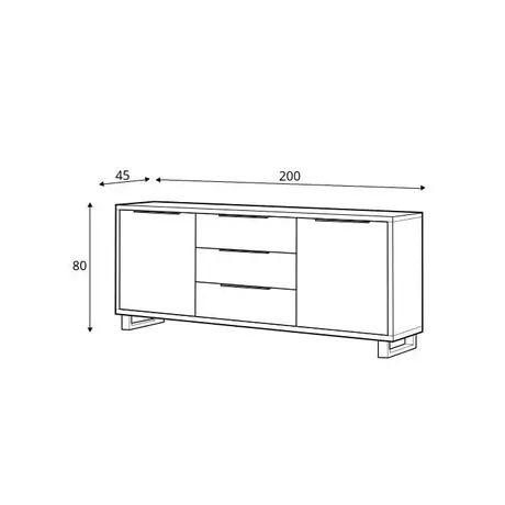 Buy Halle 25 Sideboard Cabinet, 3 from Furnituretta