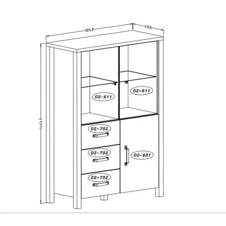 Buy Olin 44 Display Cabinet, 5 from Furnituretta