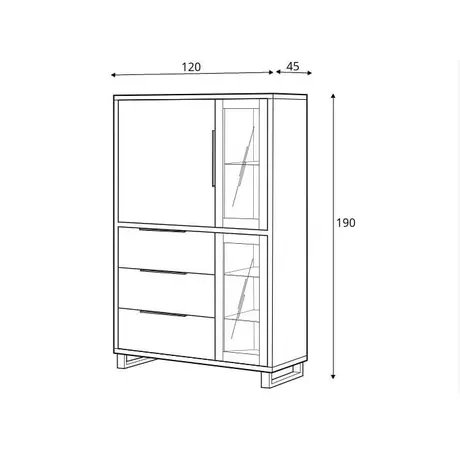 Buy Halle 12 Tall Display Cabinet, 3 from Furnituretta
