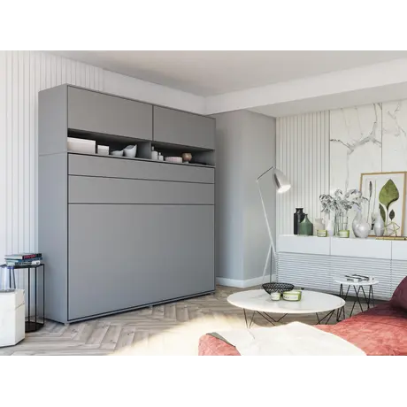 Buy BC-09 Over Bed Unit for Horizontal Wall Bed Concept 140cm, Colour: Grey Matt, Item Width: 211, 8 from Furnituretta