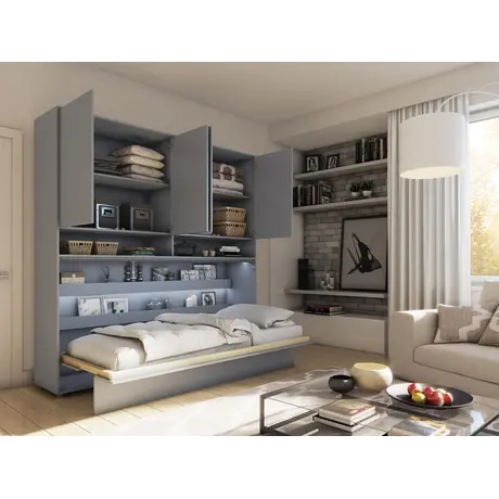 Buy BC-11 Over Bed Unit for Horizontal Wall Bed Concept 90cm, Colour: Grey Matt, Item Width: 211, 9 from Furnituretta