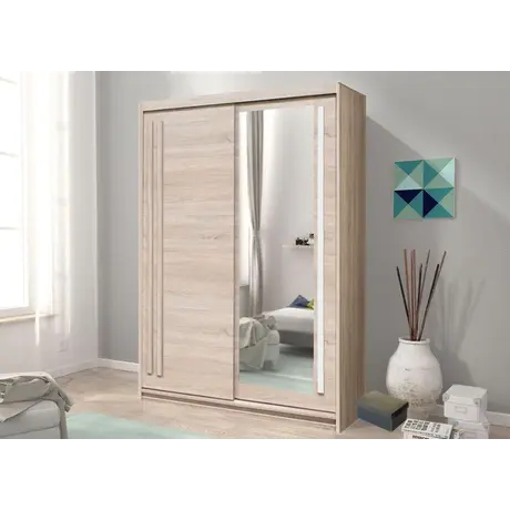 Buy Effect 2 Sliding Door Wardrobe 150cm, Colour: Oak Sonoma, Item Width: 150 from Furnituretta