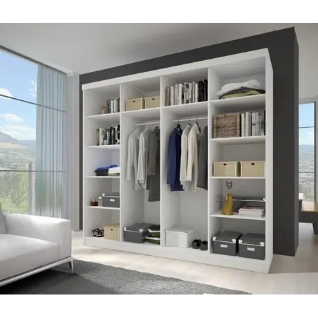 Buy Multi 32 Sliding Mirror Door Wardrobe 233cm, Colour: White Matt, Item Width: 233, 4 from Furnituretta