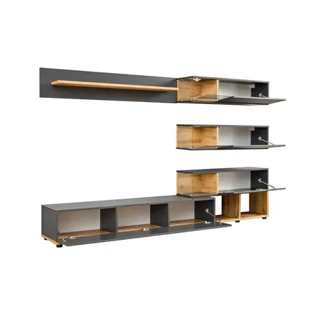 Buy Silk Entertainment TV Unit in Anthracite, 2 from Furnituretta