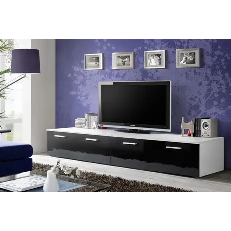 Buy Duo TV Cabinet in White and Black Gloss from Furnituretta