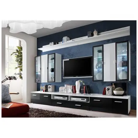 Buy Iceland Gloss Entertainment Unit, Colour: Black Gloss, Item Width: 300 from Furnituretta