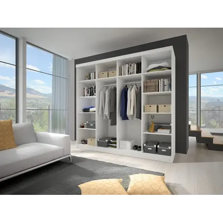 Buy Multi 31 Sliding Mirror Door Wardrobe 233cm, Colour: White Matt, Item Width: 233, 4 from Furnituretta