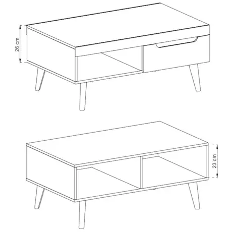 Buy Nordi Coffee Table, Colour: White Gloss, Item Width: 107, 3 from Furnituretta