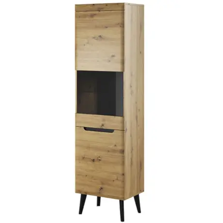 Buy Nordi Tall Display Cabinet, Colour: Oak Artisan, Item Width: 53 from Furnituretta