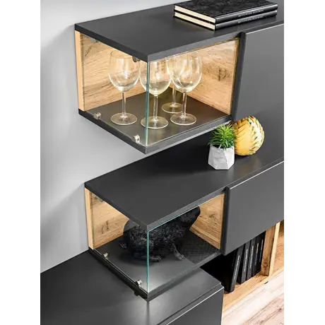 Buy Silk Entertainment TV Unit in Anthracite, 4 from Furnituretta