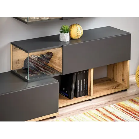 Buy Silk Entertainment TV Unit in Anthracite, 6 from Furnituretta