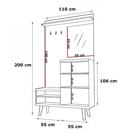 Buy Primo Hallway Unit, 3 from Furnituretta