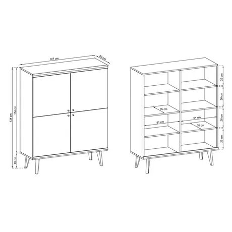 Buy Primo 4 Door Sideboard Cabinet, 3 from Furnituretta